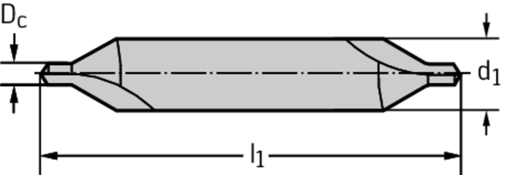 K1411L-2.5X6.3 - HSS-Zentrierbohrer, überlang - /images/T_DR_K1111-Z_D_01.png